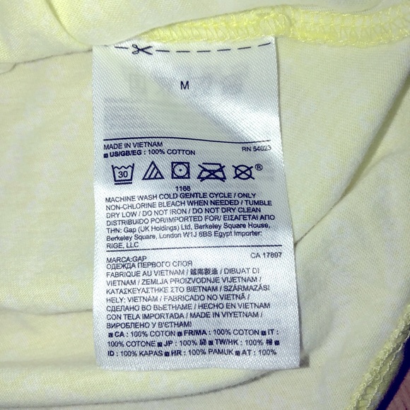 NEW GAP Vintage Wash Tee Shirt Yellow Medium Women’s - Picture 6 of 14